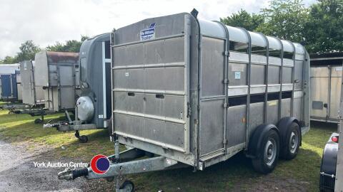 Ifor Williams 12ft cattle/sheep trailer with decks, good tyres, one owner from new.