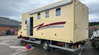 Leyland DAF 45 150 Horsebox R340DNE with Cummins engine. Genuine 72,000 miles. 2 owners & service history. MOT to 31/01/2026. Tacho: calibrated until 19/10/2025. Good tyres, spare on bracket. 2 Keys; engine isolator. Tow Bar & Electrics for a caravan; 20f - 5