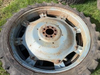 Pair Michelin BibaGrip 9.5-R48 tyres on 8 stud wheels - 2