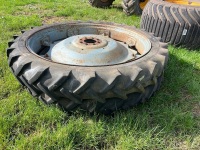 Pair Michelin BibaGrip 9.5-R48 tyres on 8 stud wheels - 6