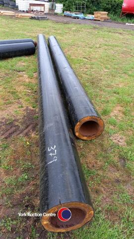 2 lengths of steel insulated pipe work