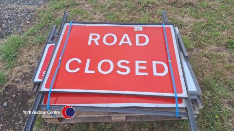 Quantity of road closed signs