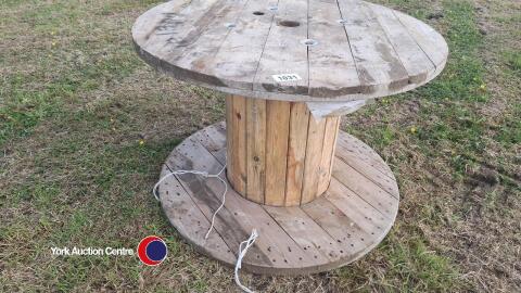Wood cable drum
