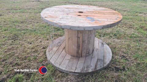 Wood cable drum