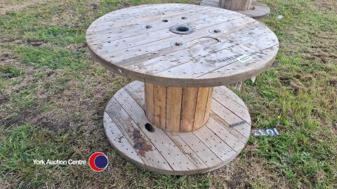 Wood cable drum