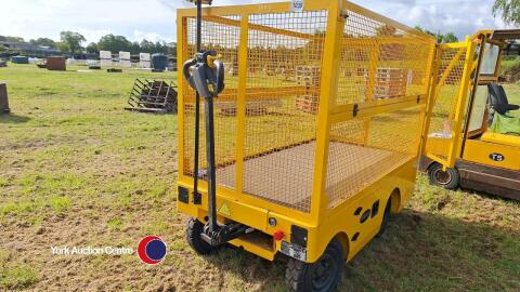 Electric powered large 4 wheeled barrow, 13 amp, cage sides