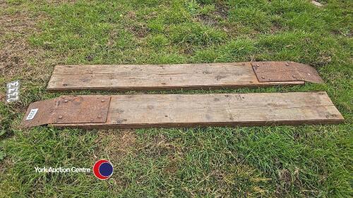 Pair of wood metal loading ramps