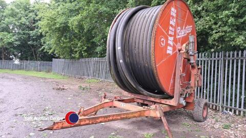 Bauer irrigation reel, spares, c/w 110 x 400 pipe