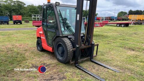 Manitou M5 130D rough terrain forklift, 2 stage mast, c/w forks, key in office