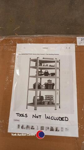 5 tier galvanised corner storage rack, new
