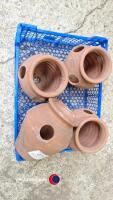 4 Terracotta strawberry pots made by Yorkshire Flowerpots