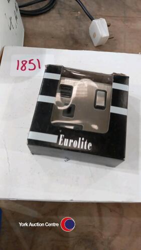 1 gang 13 amp dp switched socket with 2.1 amp USB outlet, new. 11 sockets in total