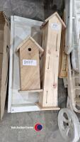 Oak panelled blue tit nest box and a butterfly hibernation box, new
