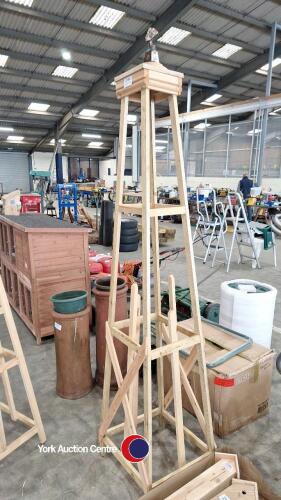 7ft wooden garden obelisk trellis climber for plants