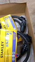 2 x Stanley bike locks and 2 x rechargeable bike lights - 4