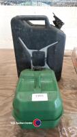 Gerry can and 2 gallon steel petrol can