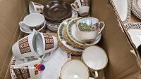 2 x boxes of Adams Sharon tea/dinnerware and A Meakin tea set and Kent tea set - 5