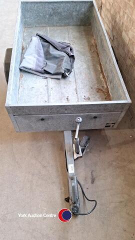 5ft x 3ft metal trailer with cover and nearly new tires and lights