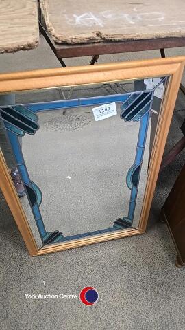 Leaded glass decorated wall mounted mirror