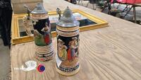 2 x large vintage Steins, one musical - 2