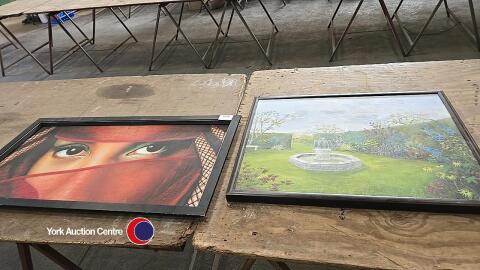 2 x large original hand painted oil paintings