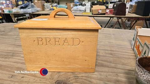 Wooden bread bin