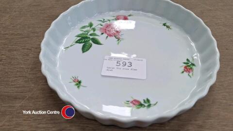 Large 9in rose flan dish