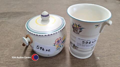 Crown Ducalware vase & Poole hand decorated pot