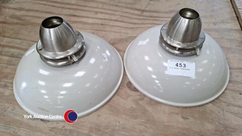 2 x metal lampshades