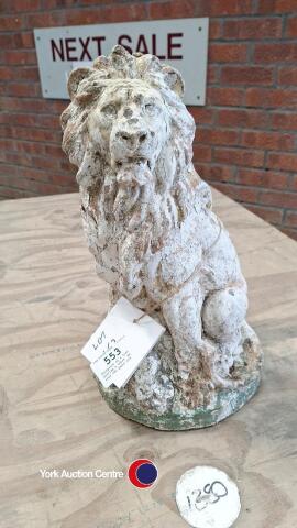 Sculpture of a lion astride a zebra, gc, over 100 years old