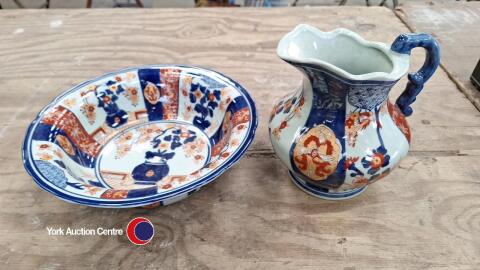 Oriental style jug and bowl