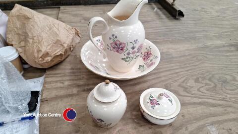Matchmaker modern jug and bowl set with two lidded items