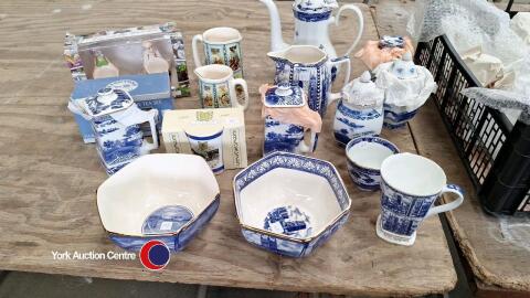 Ringtons pottery inc cups, coffee pot etc