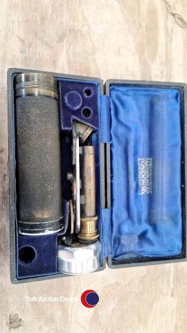 Antique opthalmoscope in case