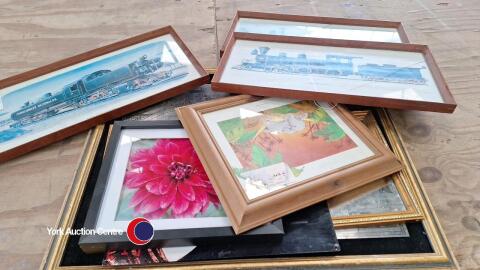 Collection of framed pictures