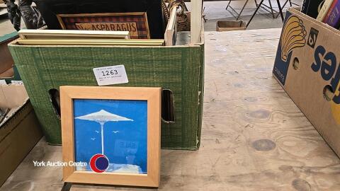 Box of oil paintings etc