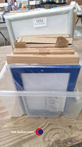 Box of snap picture frames, new and boxed