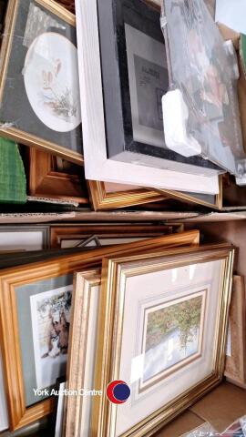 2 x boxes of assorted pictures, prints and mirrors