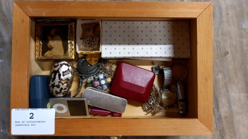 Box of collectables, jewellery etc