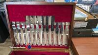 Sheffield cutlery Kings Pattern vintage canteen 6 place setting, Pinder Brid - 2