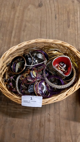 Basket of costume jewellery