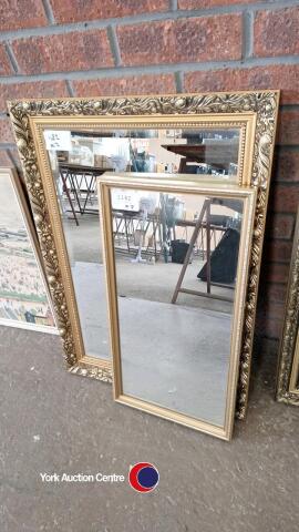 2 x gilt framed wall mirrors