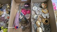 Tray of scarf rings, buttons, watches and ladies belts etc - 2