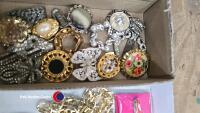 Tray of scarf rings, buttons, watches and ladies belts etc - 4