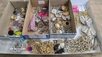 Tray of scarf rings, buttons, watches and ladies belts etc - 7