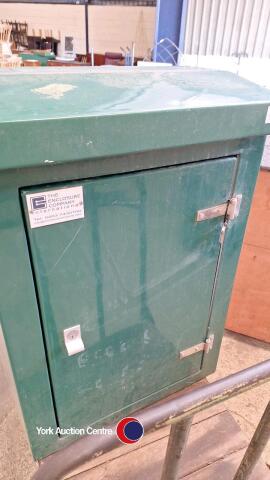 GRP electric enclosure, 1100mm h x 750mm w x 400mm d, lockable door with 3 keys