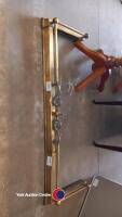 Extendable brass fire surround, approx 18in D x 52in W extending to 58in