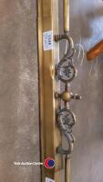 Extendable brass fire surround, approx 18in D x 52in W extending to 58in - 2
