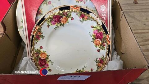 Box of plates including Royal Albert