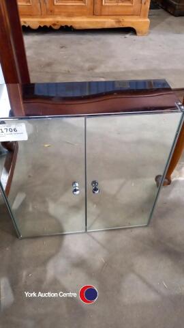 Glass fronted bathroom cabinet